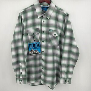 Dixxon Slopes Green Flannel Button Long Sleeve Limited Shirt Mens Large NWT